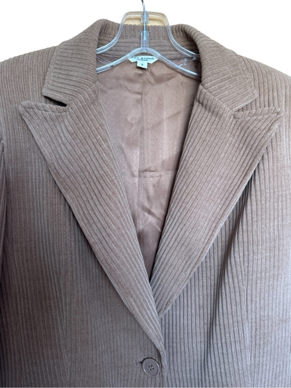 Vintage Max Studio London Brown Corduroy Weekend Blazer | Classic Retro 70s - Picture 4 of 9